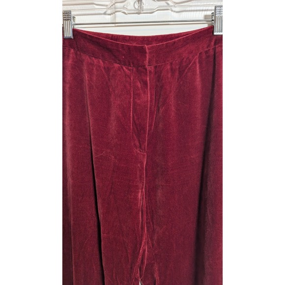 Express‎ Maroon Velvet Pants Womens Size 5/6 High Waist Straight Leg - Picture 3 of 7